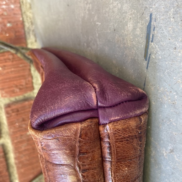 Rare James Culver Leather Croc Embossed Shoulder Bag - Picture 8 of 14